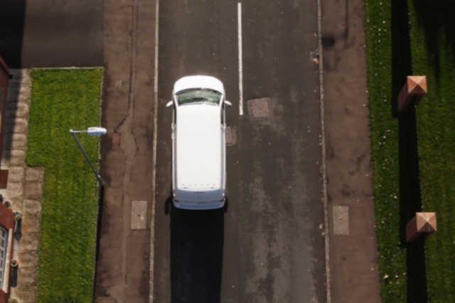 A forklift seen from above
