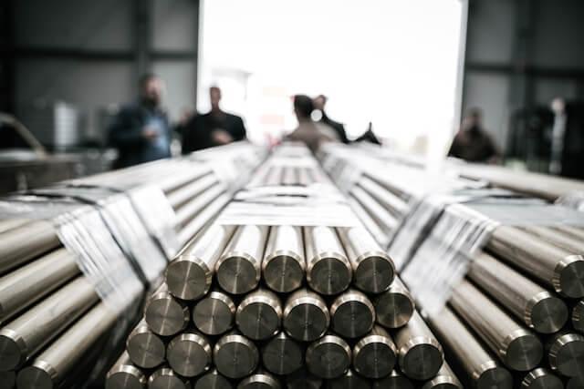 Stacked metal bars